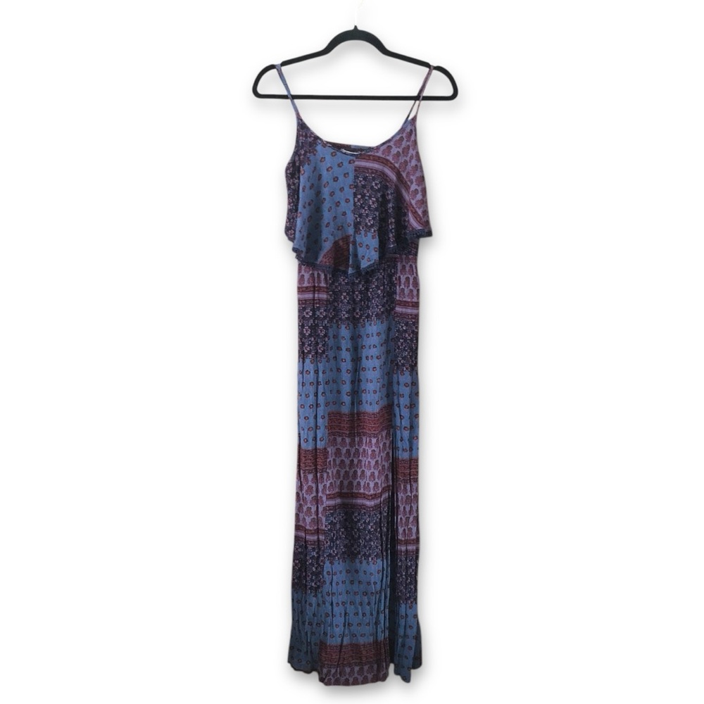 American Eagle Purple Patchwork Boho Maxi Dress B… - image 1